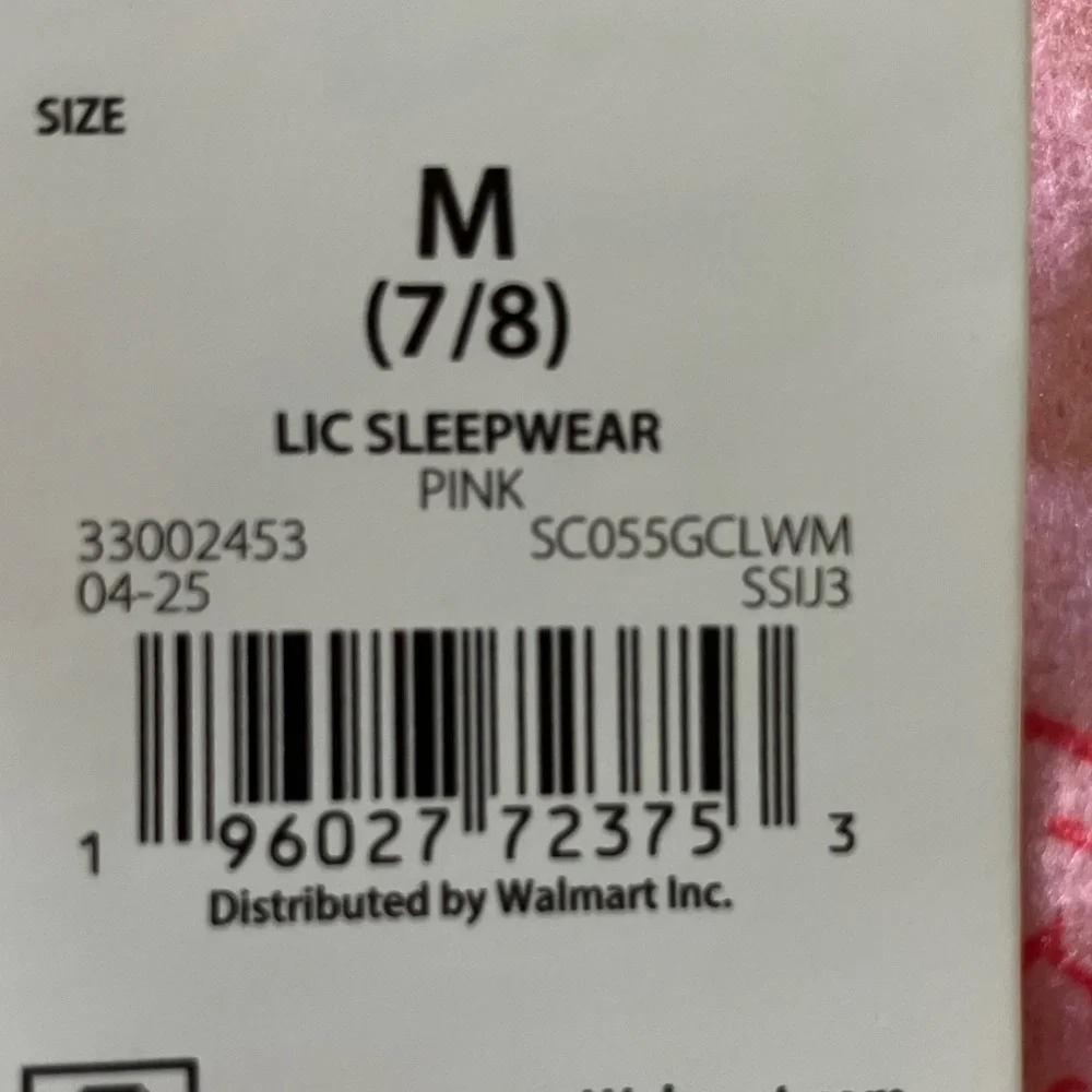Strawberry Shortcake Pink Kids Flannel Pajama‎ Set Flame Resistant M 7/8 New